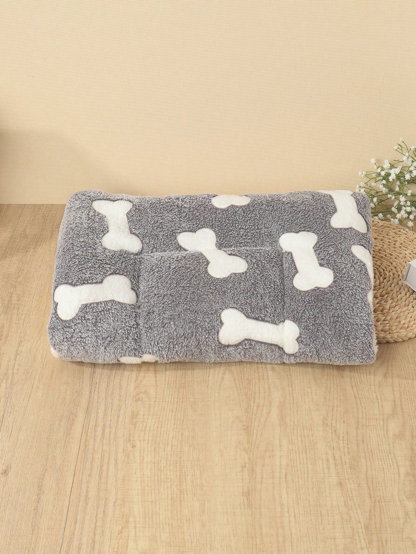 1pc Polyester Star & Heart Breathable Washable Thick Pet Bed Mat For Medium-Small Cats & Dogs, All Seasons (Teddy/Bichon Frise)