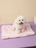 1pc Polyester Star & Heart Breathable Washable Thick Pet Bed Mat For Medium-Small Cats & Dogs, All Seasons (Teddy/Bichon Frise)
