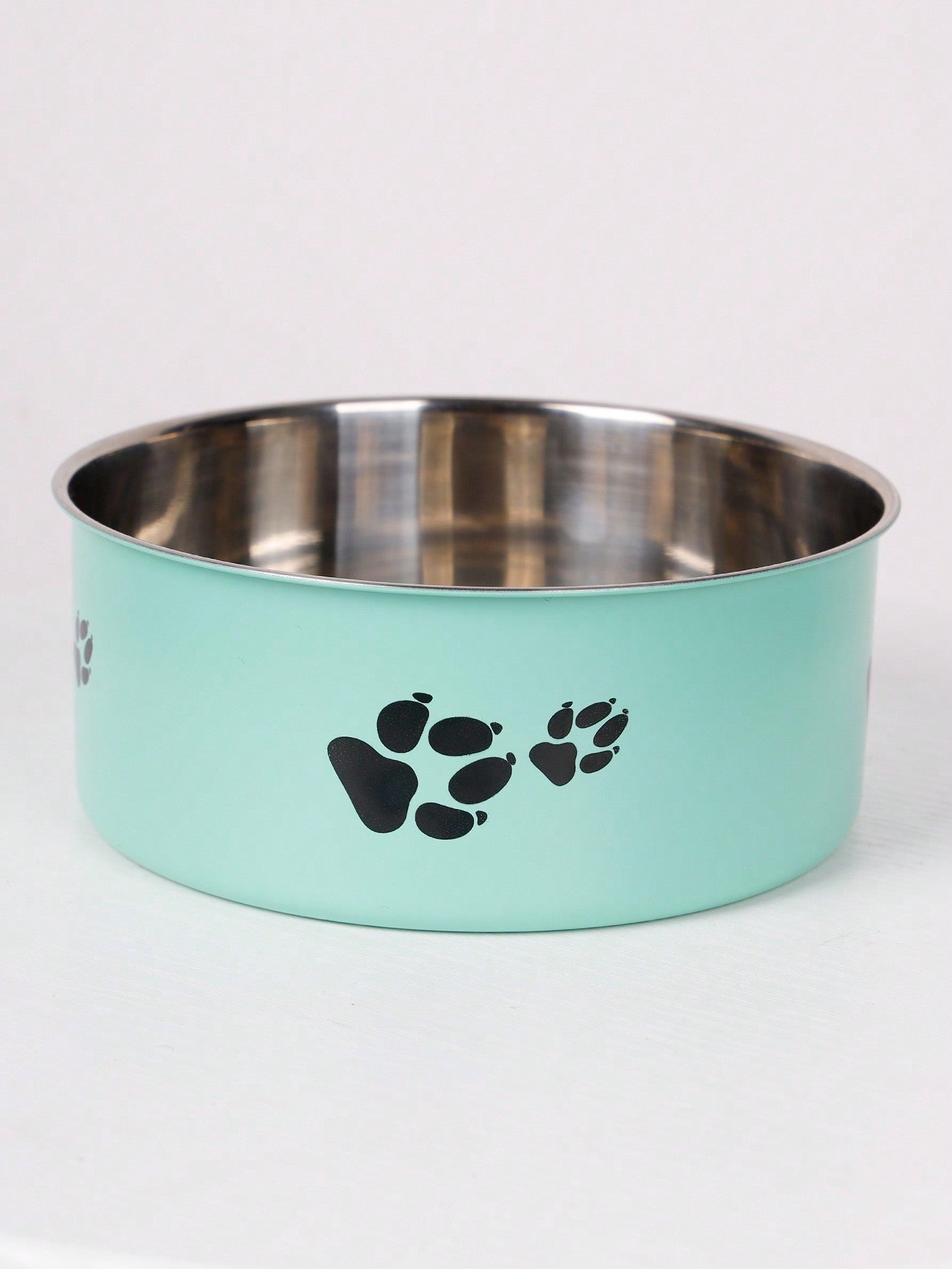 Supet 1pc Cartoon Paw Prints Design Stainless Steel Anti-Slip Pet Bowl For Small And Medium Dogs, Suitable For Indoor And Outdoor Use