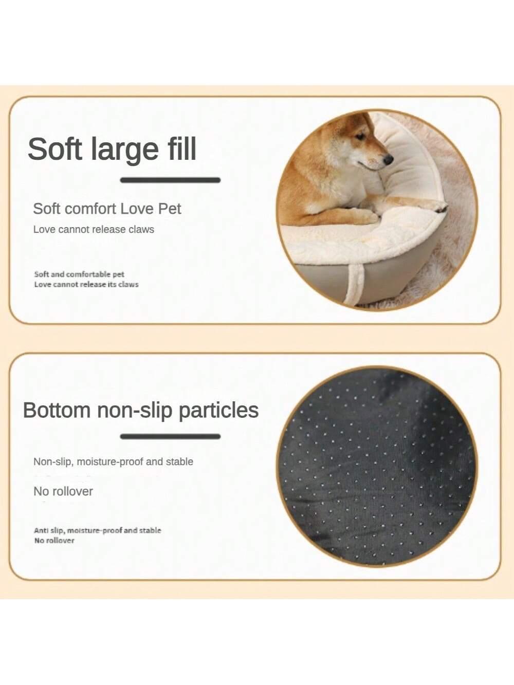 1pc Suede Oval Waterproof And Detachable Pet Bed For Large Dog Or Cat, Suitable For All Seasons With High-End Appearance, Universal For Pets