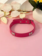 Pet Supplies Dog Collar, Punk Style Pu Leather Bone Shape Neckband, Multi-Color Options For Small, Medium And Large Dogs