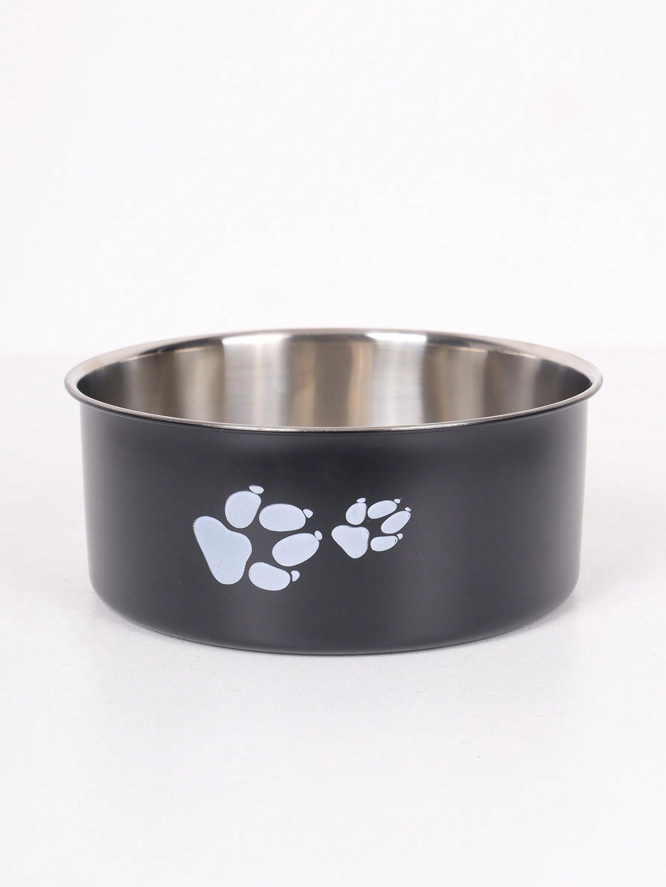 Supet 1pc Cartoon Paw Prints Design Stainless Steel Anti-Slip Pet Bowl For Small And Medium Dogs, Suitable For Indoor And Outdoor Use