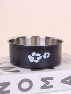 Supet 1pc Cartoon Paw Prints Design Stainless Steel Anti-Slip Pet Bowl For Small And Medium Dogs, Suitable For Indoor And Outdoor Use