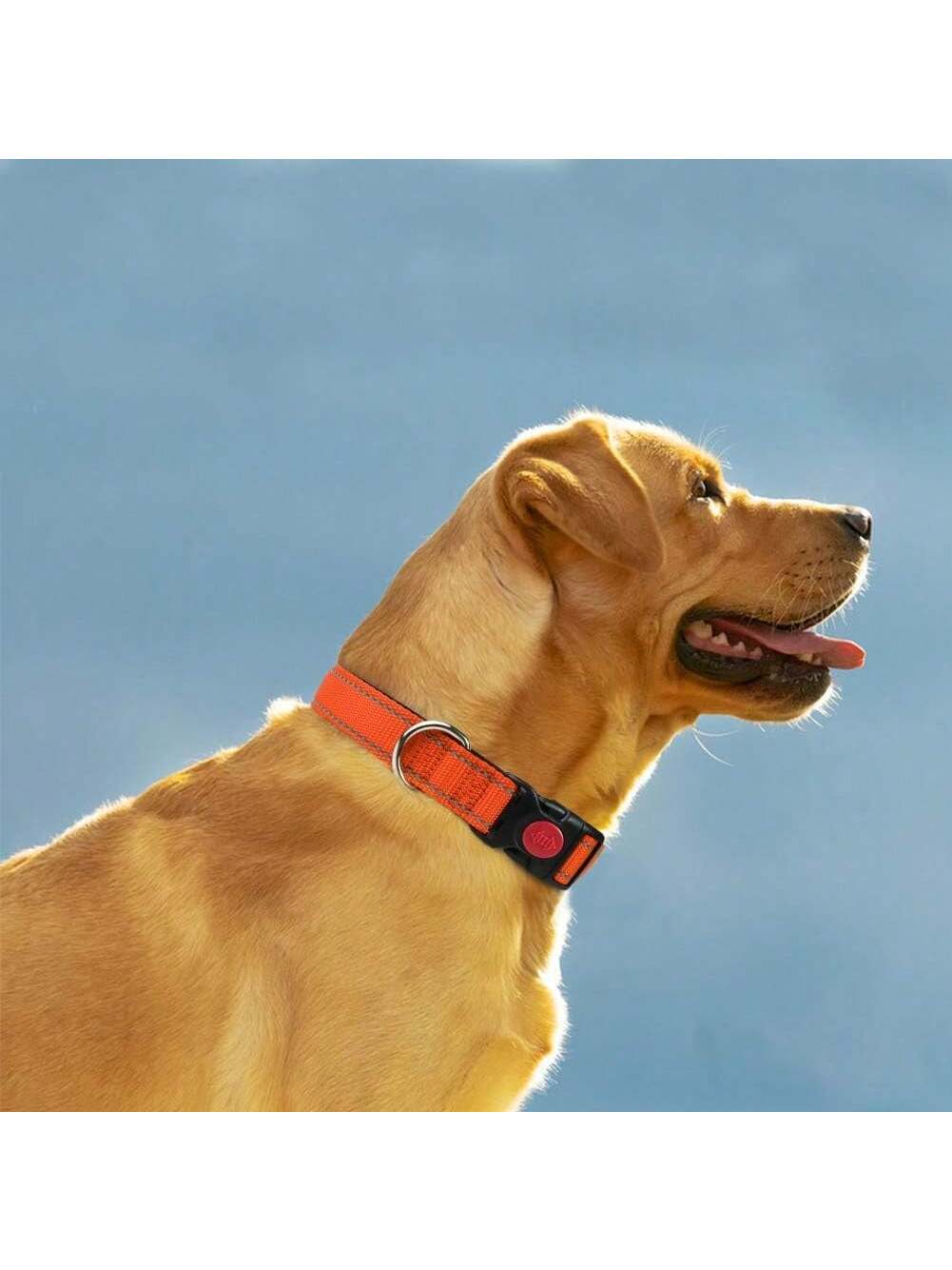 MITOOE 1pc Reflective Dog Collarwith Safety Locking Buckle Adjustable Soft Neoprene Padded Breathable Nylon Pet Collar For Small Medium Large Dogs