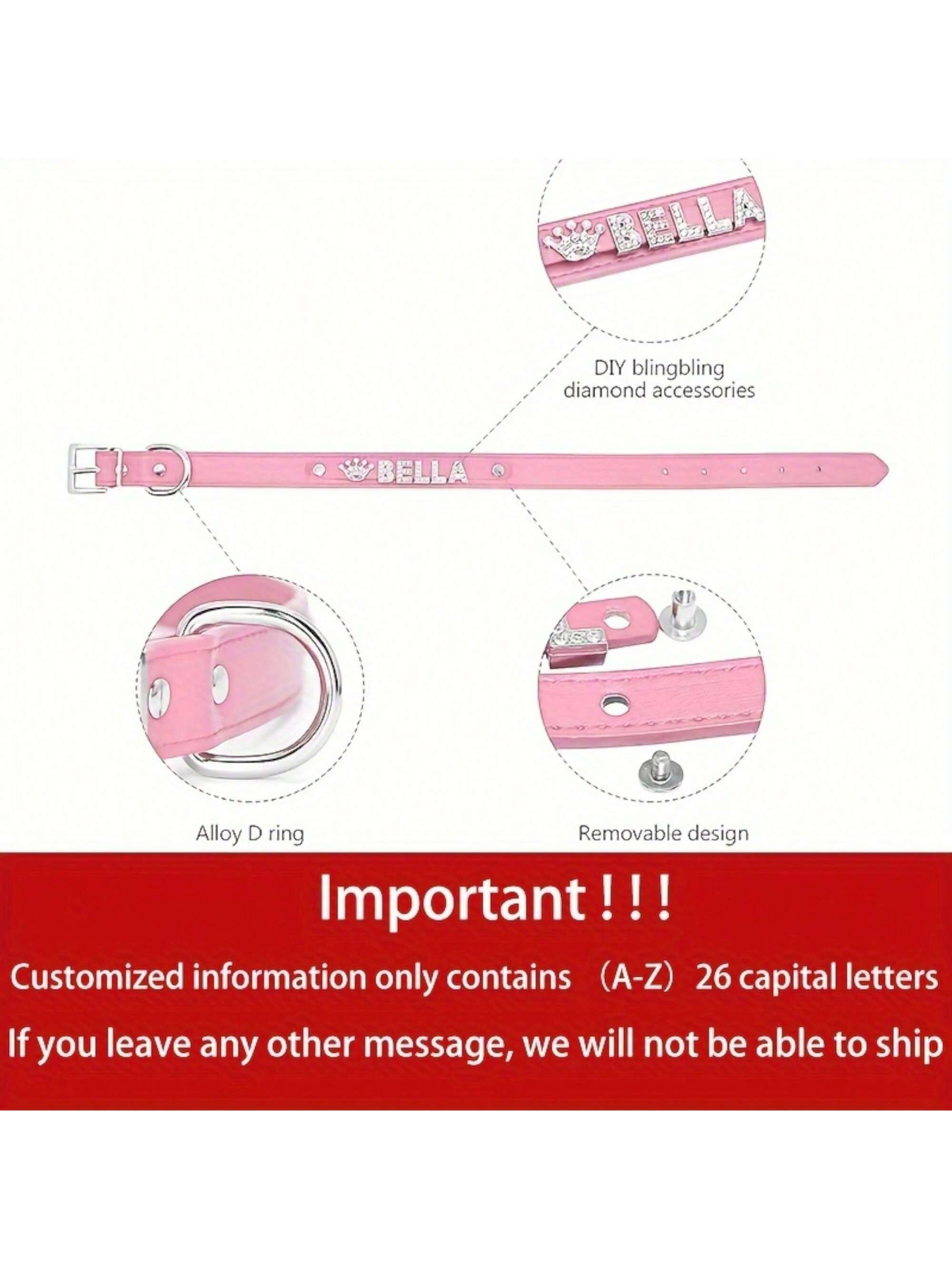 Personalized Dog Collar PU Leather Puppy Cat ID Collars With Rhinestone Heart Star Shaped Dog Accessory For Small Medium And Large Dogs