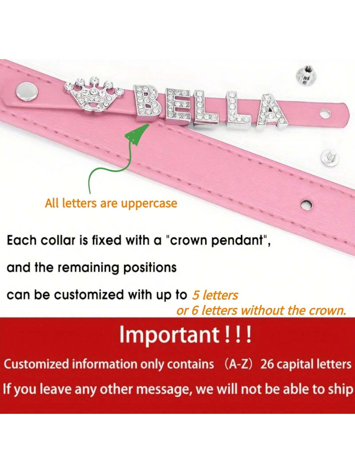 Personalized Dog Collar PU Leather Puppy Cat ID Collars With Rhinestone Heart Star Shaped Dog Accessory For Small Medium And Large Dogs