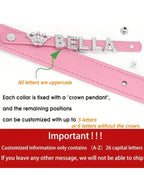Personalized Dog Collar PU Leather Puppy Cat ID Collars With Rhinestone Heart Star Shaped Dog Accessory For Small Medium And Large Dogs