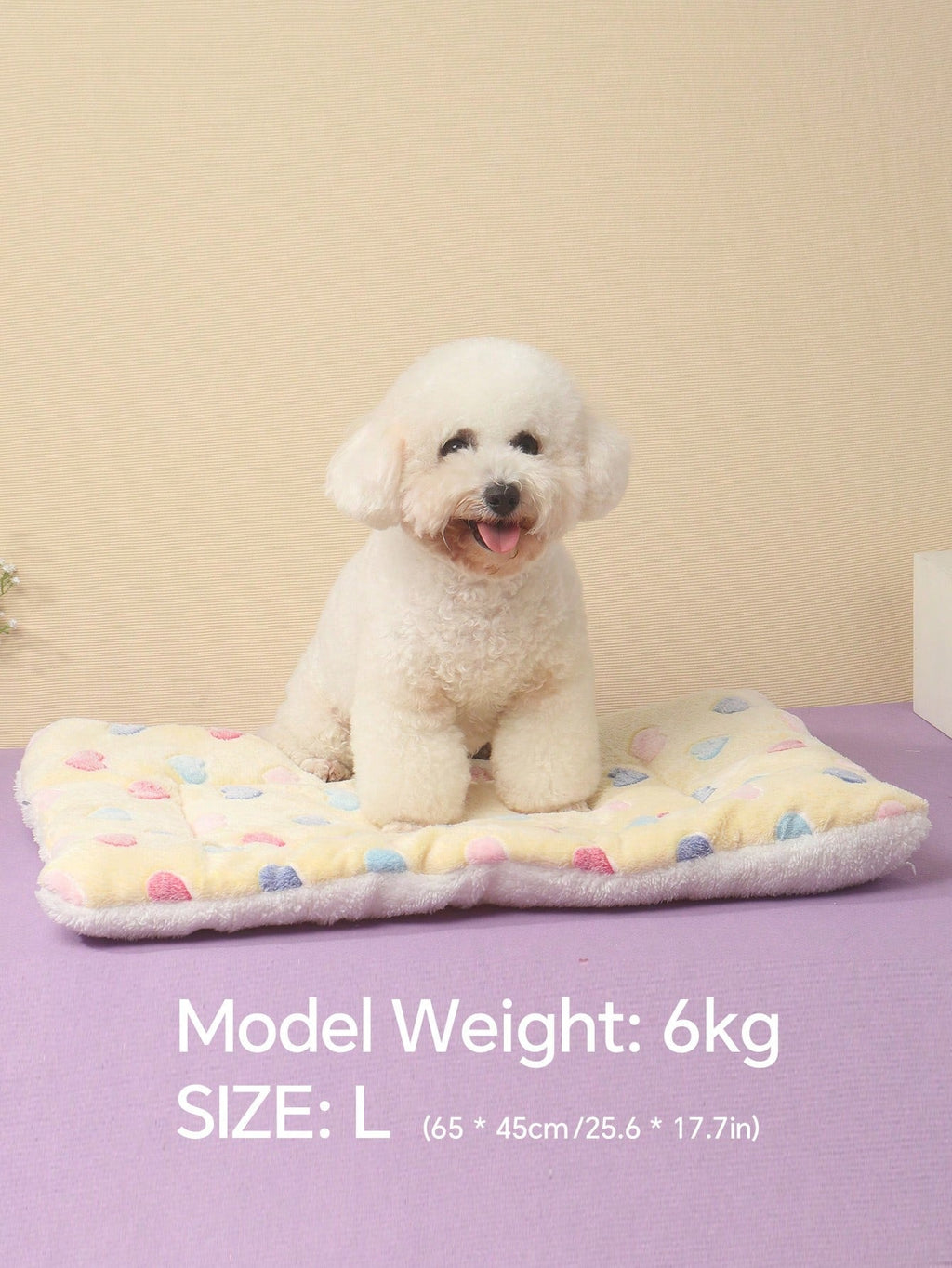 1pc Polyester Star & Heart Breathable Washable Thick Pet Bed Mat For Medium-Small Cats & Dogs, All Seasons (Teddy/Bichon Frise)
