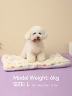 1pc Polyester Star & Heart Breathable Washable Thick Pet Bed Mat For Medium-Small Cats & Dogs, All Seasons (Teddy/Bichon Frise)
