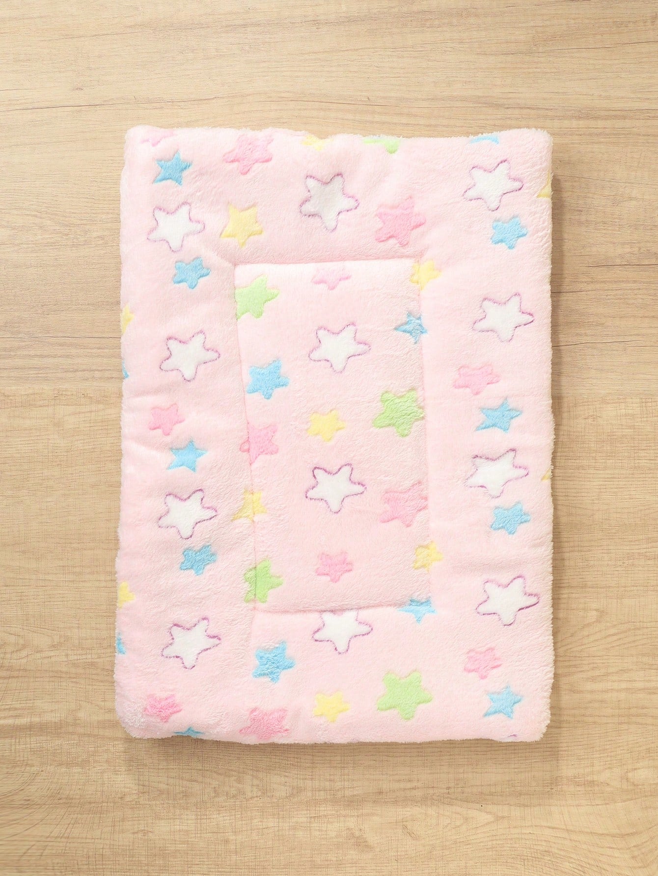 1pc Polyester Star & Heart Breathable Washable Thick Pet Bed Mat For Medium-Small Cats & Dogs, All Seasons (Teddy/Bichon Frise)