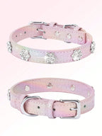 Sparkling Rhinestone Flower Dog Collar, Gradient Colorful Style, Luxurious And Flashy, Adjustable