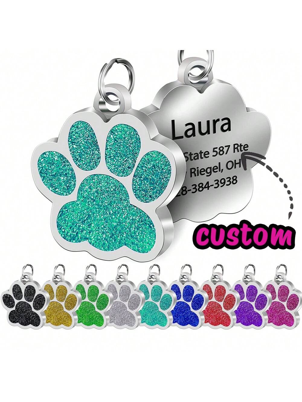 Personalized Dog ID Tags For Pets, Customized Engraved Dog Name Tags, Cat ID Tags Alloy Pendant Tag For Dog Collars Cat Collar Perfect Gift For Your Pet