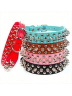 Pet Dog Collar Adjustable Leather Neck Strap Supplies PU Leather Punk Rivet Spiked Dog Collar Pet Collars For Small Medium Sized Dog, Large Dog Cat