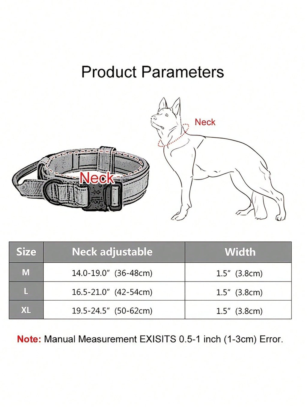 Tactical Dog Collar With Handle - Heavy Duty Collar For Medium And Large Dogs - Provides Ultimate Control And Comfort