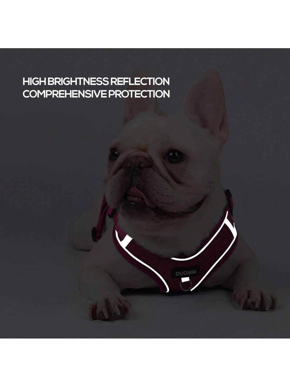 New Color Scheme 1 Set Pet Dog Leash With Reflective Adjustable Chest And Back Strap, French Bulldog Outdoor Walk Comfortable Safety Rope And Collar Set, Soft Breathable Mesh Material Suitable For Small/Medium Sized Pets All-Season