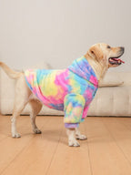 Pet Tie Dye Plush Hoodie, Pet Christmas Clothes, Dog Clothes, Pet Thickened Clothes, Pet Winter Clothes, Dog Winter Clothes, Cat Clothes, Large Dog Clothes, Plus Size Dog Clothes