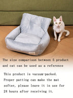 1pc Detachable Pet Car Seat Cushion, All Season Use, Pet Car Seat, Pet Bed With Safety Belt And Tether Leash, Suitable For Medium To Small Cats & Dogs