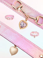 NEW 1Pc PU Leather Delicate Pet Dog Collar,High-Quality Leather Fabric And Alloy Fittings.Beautiful Gemstone Decoration.