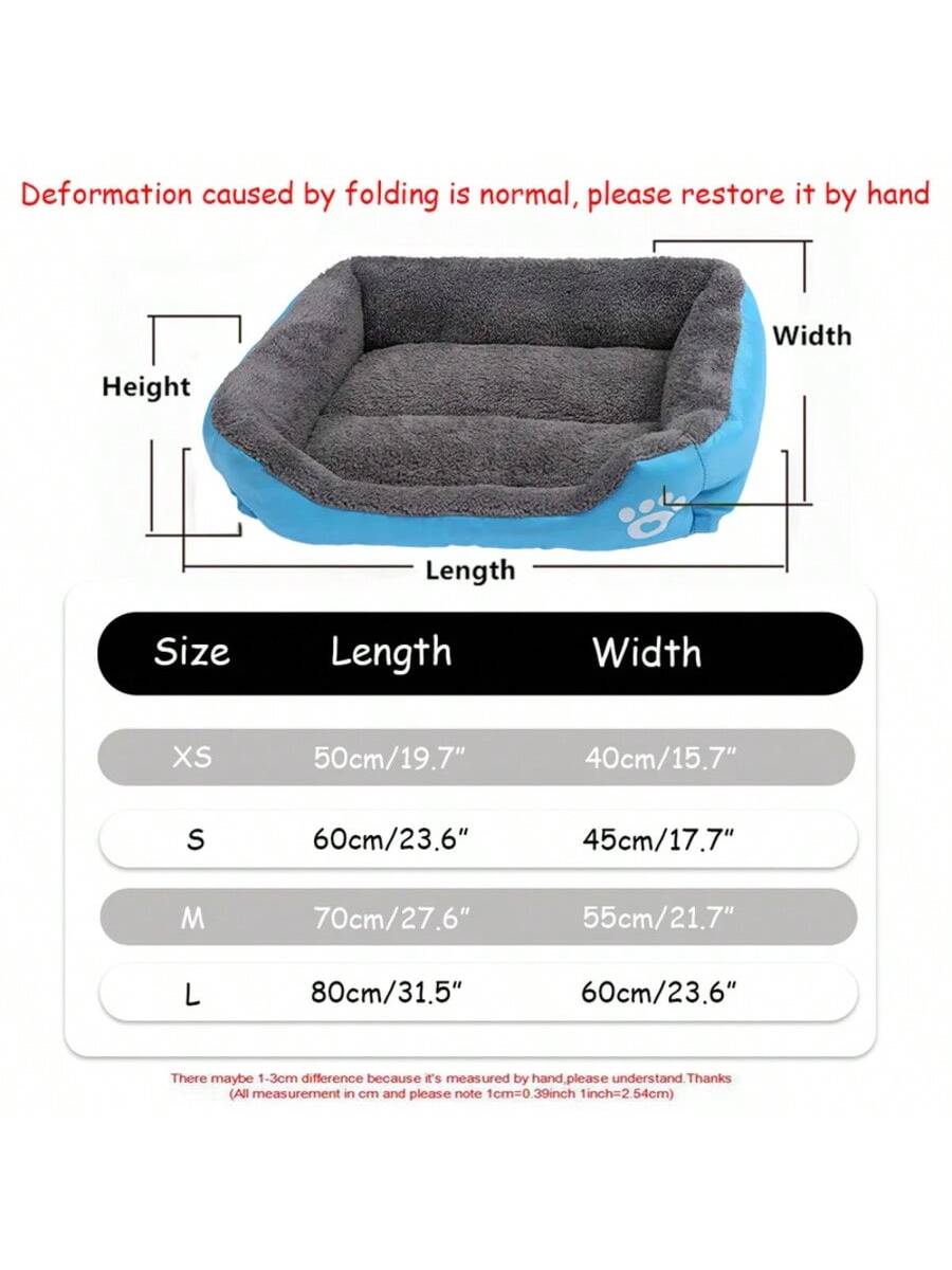 Color Square Winter Soft Warm House Dog Bed Dog Waterproof Bed Pet Bed Large Medium Small Dog House