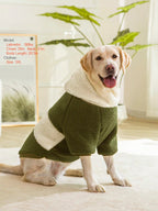 1pc Thick Fleece Hooded Sweatshirt Coat, Warm & Windproof For Medium/Large Dogs, Autumn/Winter