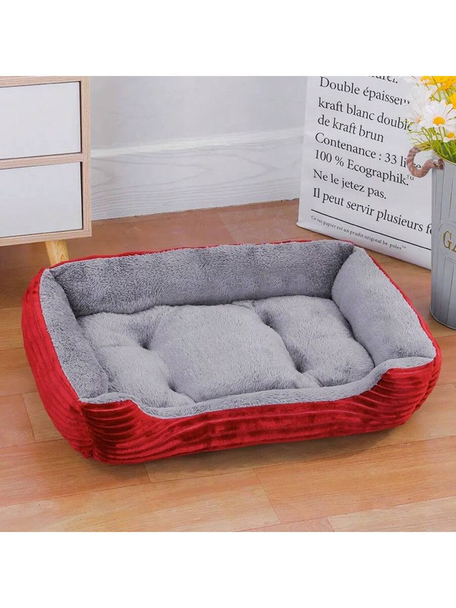 Color Square Winter Soft Warm House Dog Bed Dog Waterproof Bed Pet Bed Large Medium Small Dog House