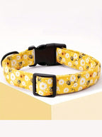 1pc Pet Collar With Animal/Dinosaur Prints And Pendants, Adjustable Twill Fabric Collar For Dogs And Cats.