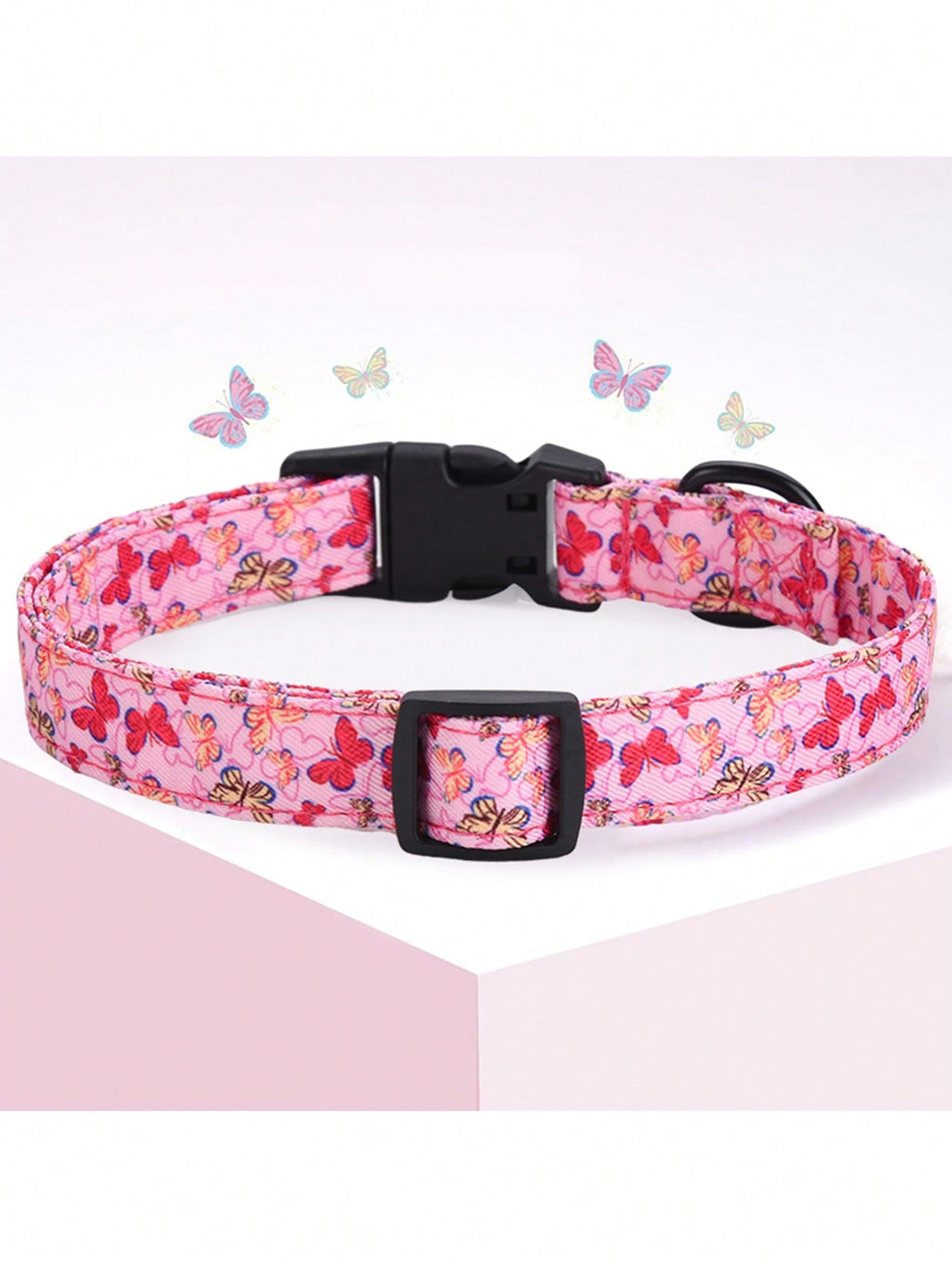 1pc Pet Collar With Animal/Dinosaur Prints And Pendants, Adjustable Twill Fabric Collar For Dogs And Cats.