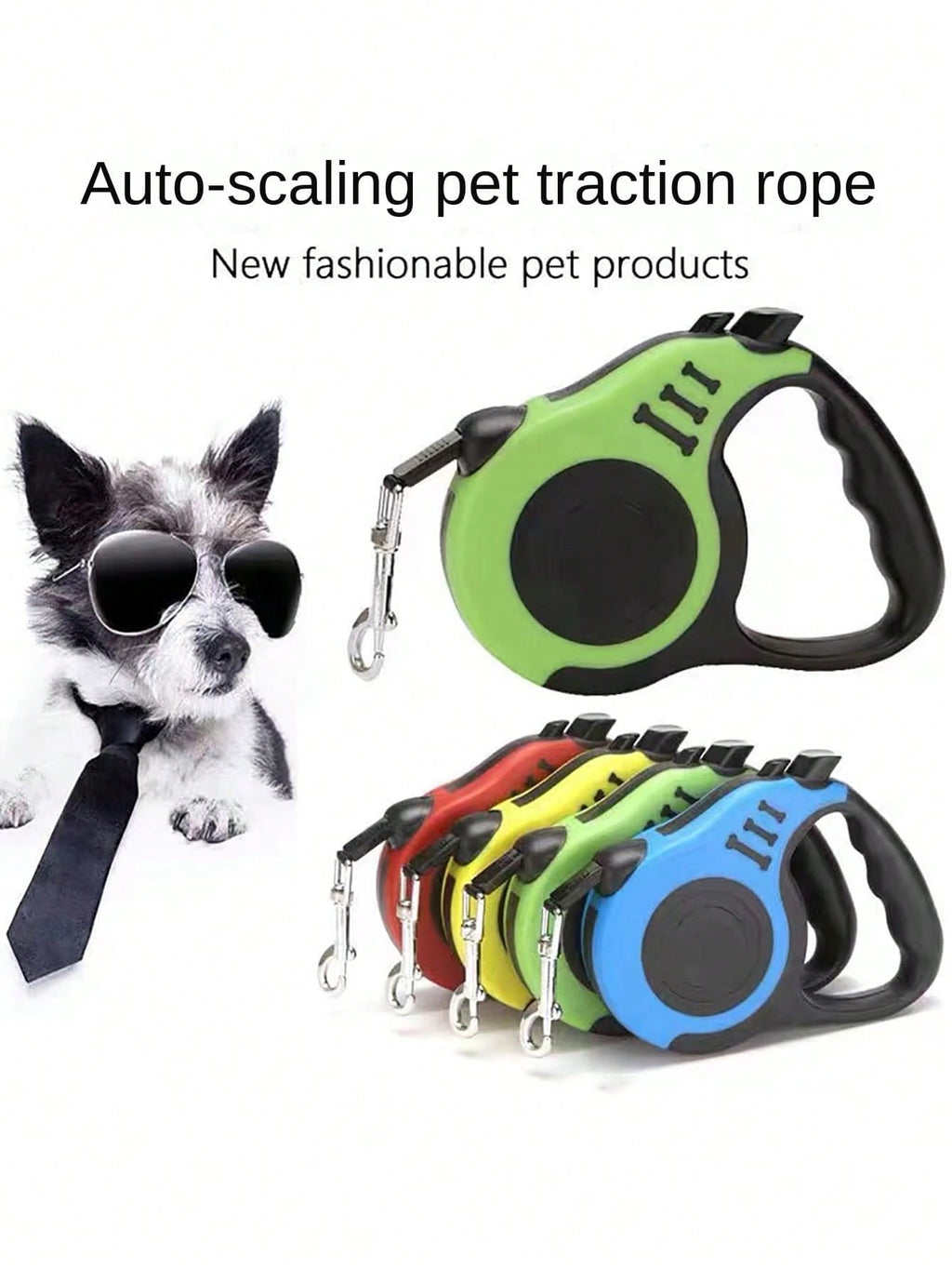 1pc Retractable Dog Leash, Portable Pet Leash Adjustable Nylon Extending Lead For Small Medium Large Dogs