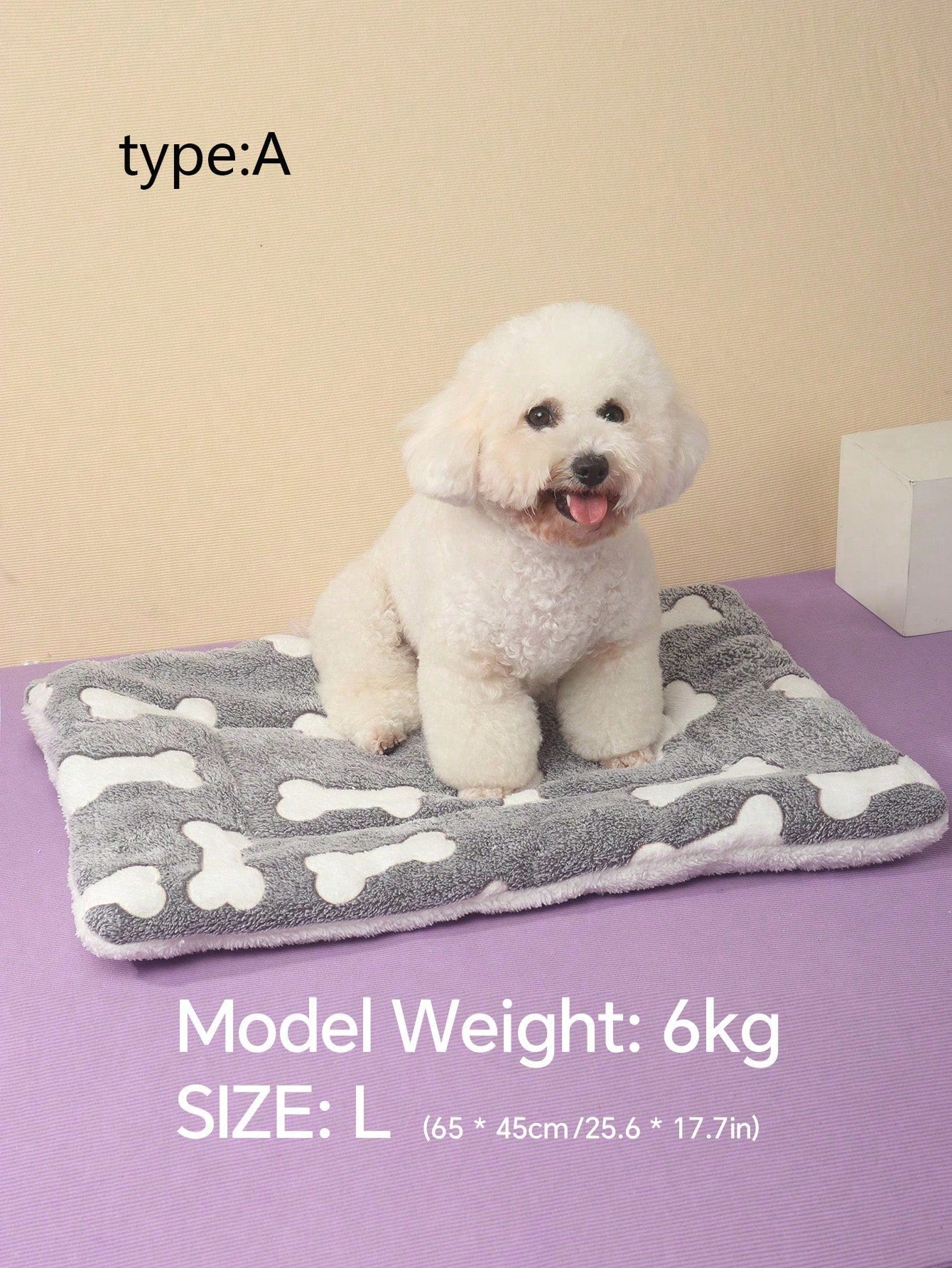 1pc Polyester Star & Heart Breathable Washable Thick Pet Bed Mat For Medium-Small Cats & Dogs, All Seasons (Teddy/Bichon Frise)