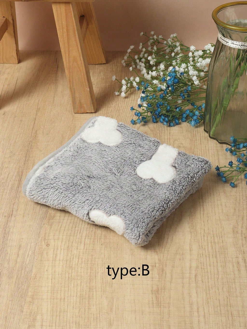 1pc Polyester Star & Heart Breathable Washable Thick Pet Bed Mat For Medium-Small Cats & Dogs, All Seasons (Teddy/Bichon Frise)