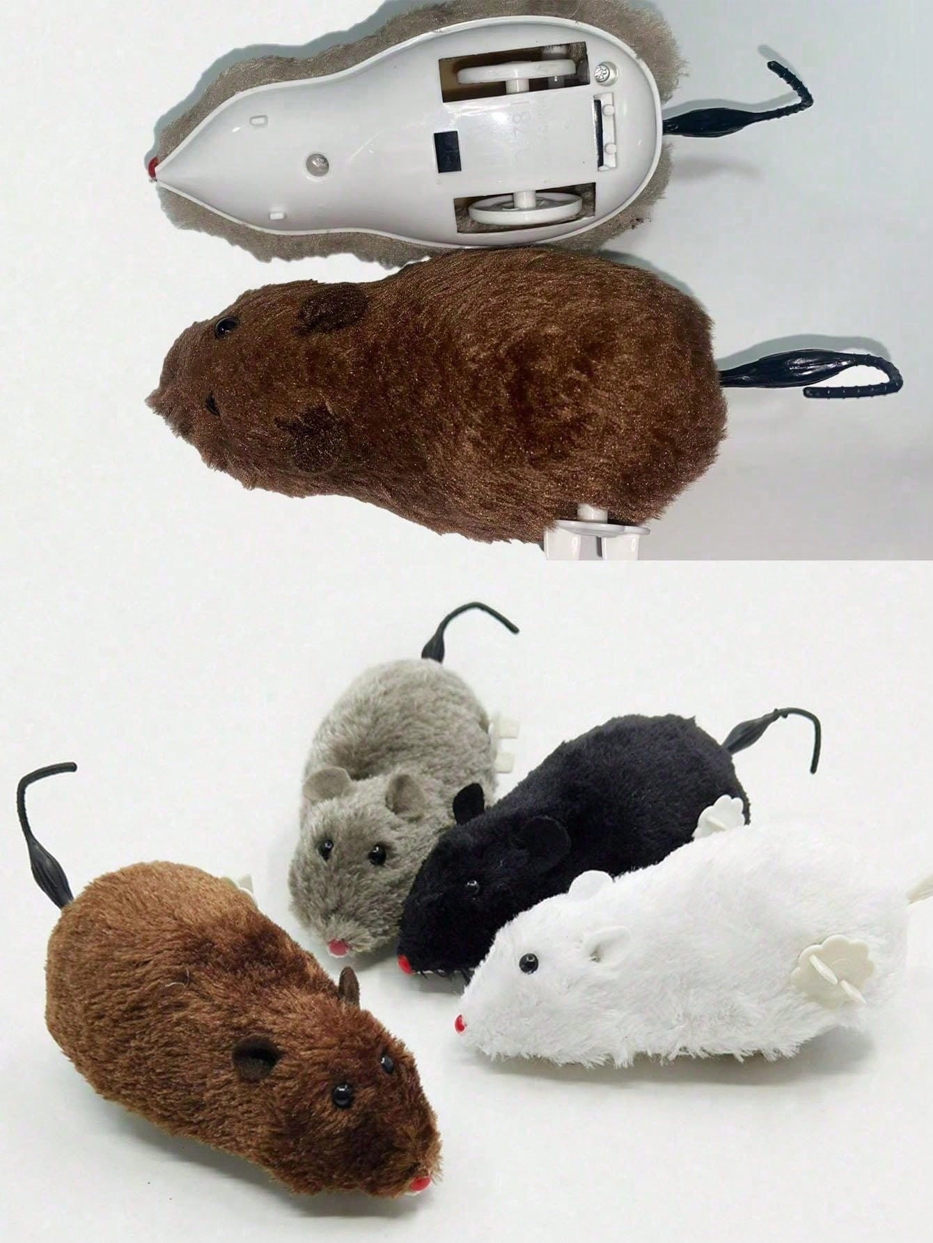Color Random Kitten Toys Interactive Running Mouse Plush Toys Mouse Cat Toys Winding Up Racing Mouse Kitten Filling Mobile Pet Cat Outdoor Kitten Play Battery-Free Mechanical Mouse Toy Lifelike Simulation, Helps Consume Feline Energy