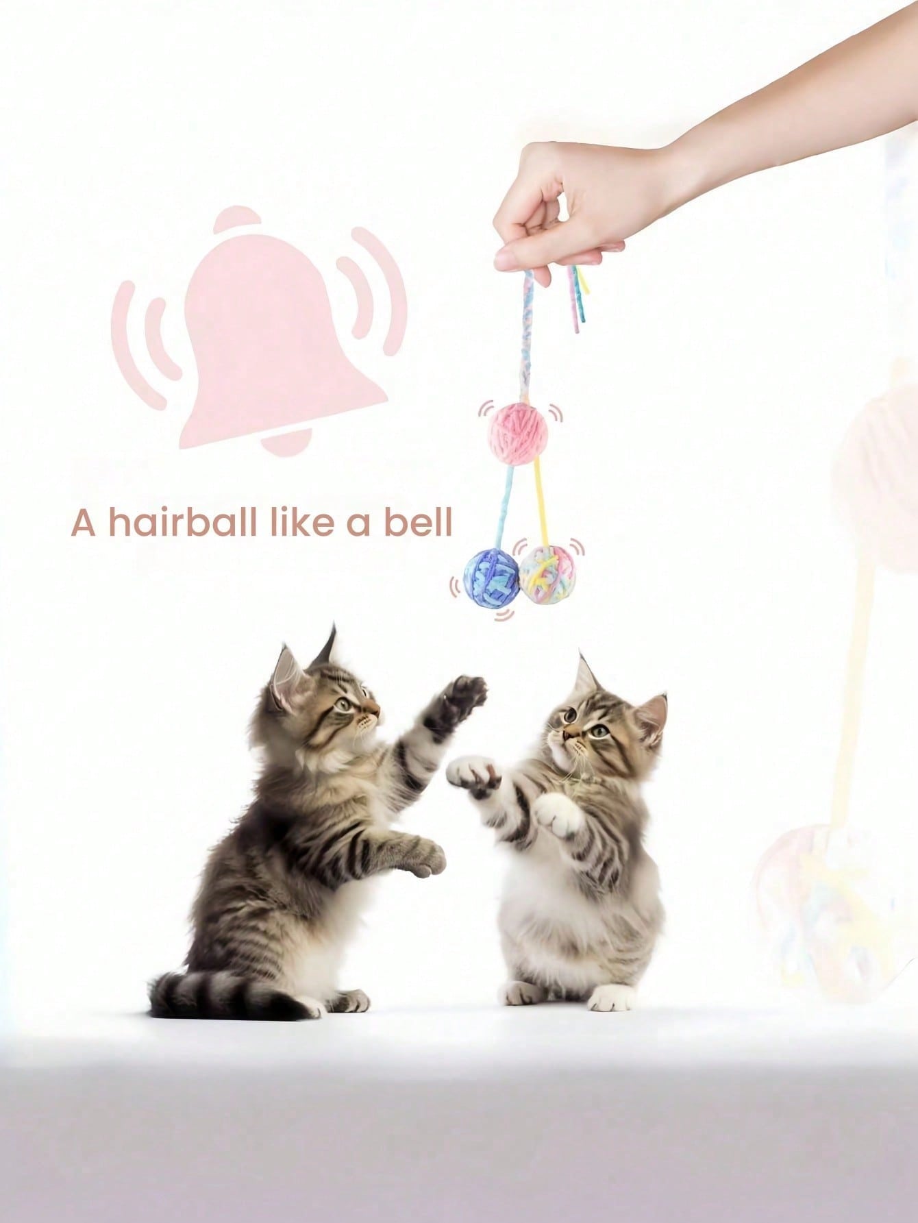 1pc Plus Cat Teaser Ball Multi-Colored Cat Fuzzy Balls&Yarn Soft Interactive Cat Toys For Indoor Cats Self Play, Cat Supplies (Random Color) Christmas For Holiday Gift Giving