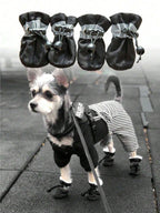 4pcs/Set Waterproof Pet Dog Shoes, Pet Anti-Slip Rain Boots Footwear For Small Cats Dogs Chihuahua Puppy Dog, Water-Resistant Dog Shoes