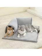Cat Tunnel Bed Universal Detachable Warm Cat House Indoor Cat Activities Play Carpet Bed Living Room Non-Slip Mat Pet Toys