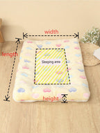 1pc Polyester Star & Heart Breathable Washable Thick Pet Bed Mat For Medium-Small Cats & Dogs, All Seasons (Teddy/Bichon Frise)