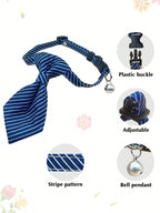 Pet Gentleman Tie, British Style Tie, Adjustable Tie For Dogs And Cats, Suitable For Parties And Weddings, Fashionable Striped Design Pet Accessories