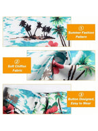 4 Pieces Pet Dog Hawaiian Costume Includes Puppy Cool T-Shirts Summer Clothes Funny Cute Hawaiian Beach Coconut Tree Print Dog Shirt Summer Camp Shirt Clothes For Medium To Large Pet