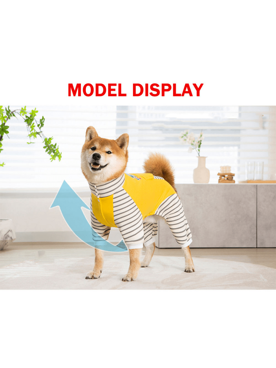 XL-8XL Large Dog Clothes Stripe Turtleneck Dog Jumpsuit Warm Plush Lined Dog Pajamas  For Medium Large Dogs Pet Pitbull