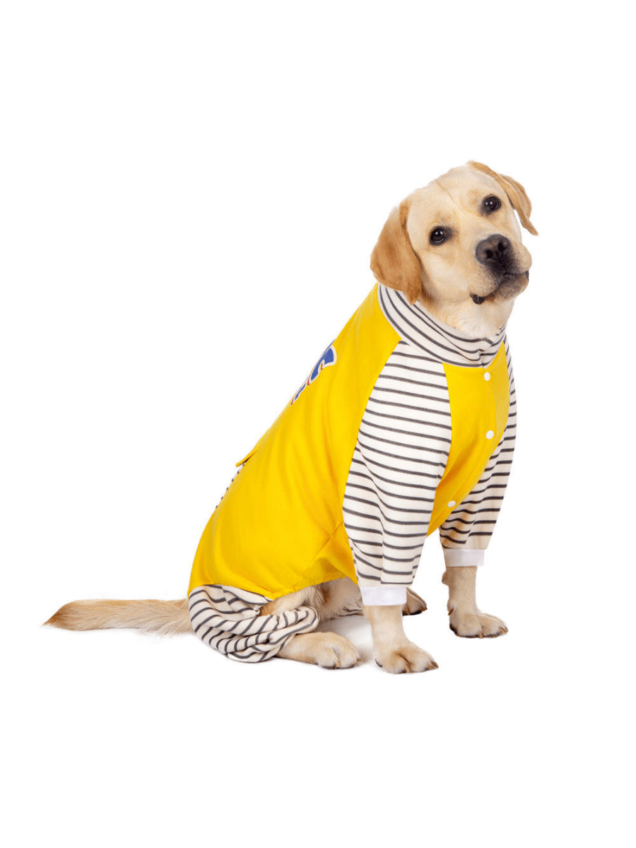 XL-8XL Large Dog Clothes Stripe Turtleneck Dog Jumpsuit Warm Plush Lined Dog Pajamas  For Medium Large Dogs Pet Pitbull