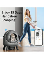 Self Cleaning Litter Box Automatic Litter Box XXL Odor Control 65L APP Cat Litter-Robot For Multiple Cats, Safety Sensors, W/Cat Litter Liner