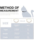 CGLLCute Cat And Dog NecklaceDog Cat Pearl Collars With Cute Pet Paw Gold Chain Stainless Steel Collars Necklace Adjustable Collar Dog Chain Cat White Pearl Pet Collar White S LHCG5102
