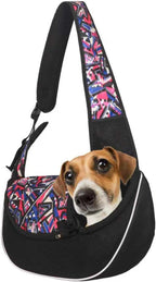 Dog Sling Carrier for Small Dogs & Cats, Mesh Pet Travel Crossbody Bag, 10 lb Adjustable Cat Carrier, Dog Papoose with Zipper Touch Pocket, for Pets(Red camo, Small)
