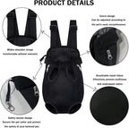 Pet Carrier Backpack, Adjustable Pet Front Carriers for Small Medium Dogs Cats 5-18 Lbs, Legs Out, Dog Cat Carrier Backpack for Hiking,Camping,Traveling,Cycling (Black,Large（Fit:10-18lb）)