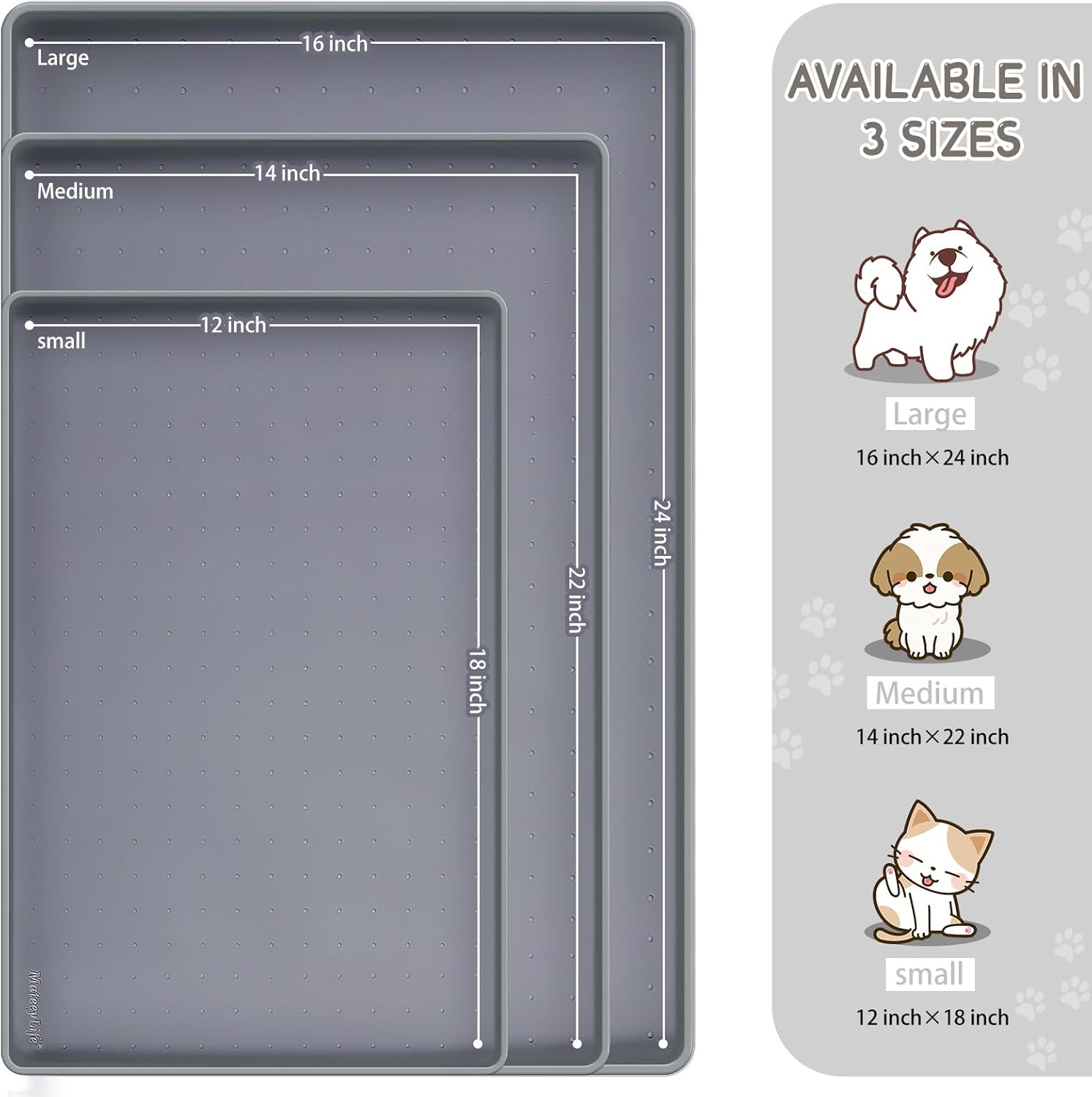 MateeyLife 2PCS Small Lick Mat for Dogs and Cats and MateeyLife Silicone Cat & Dog Food Mat for Floors Waterproof