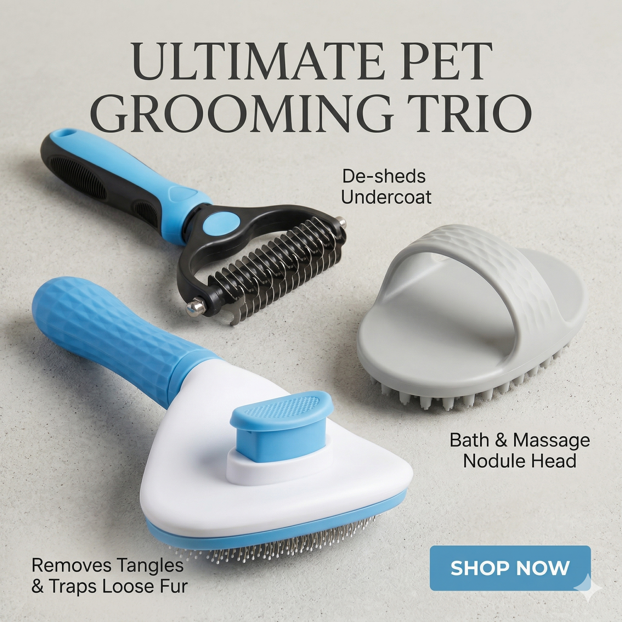 Happy Hush™ Pet Hair Remover Brush | Dog Deshedding Grooming Tool for Shedding Control