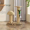 Compact Cat Tree with Sisal Scratching Post, Mushroom Hideaway, Track Balls and Small or Large Size Options